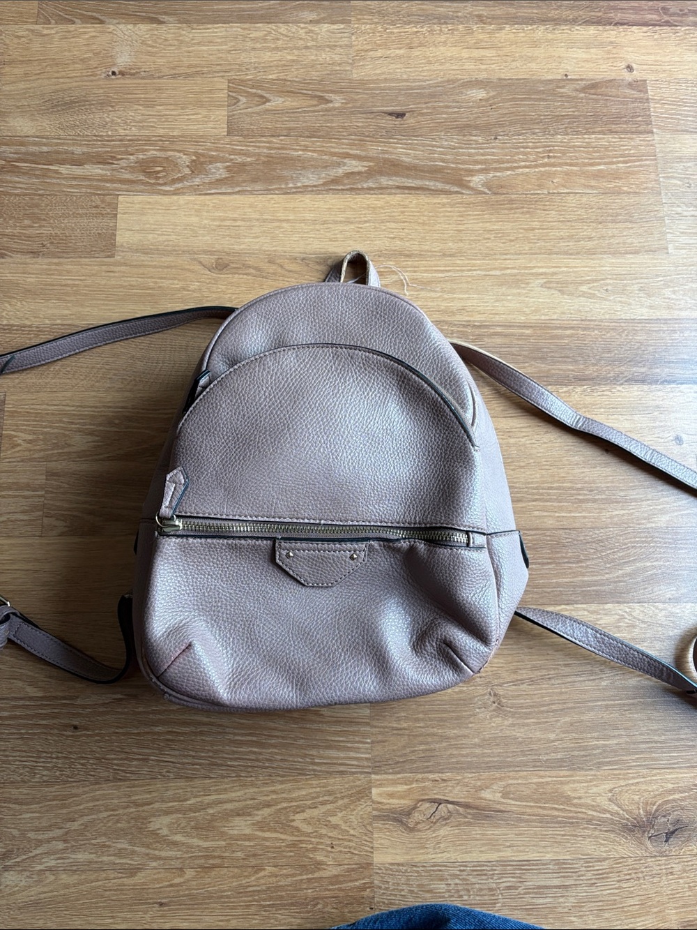 Casual Taupe Leather Backpack